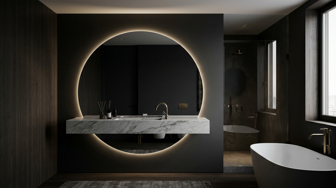 Espelho Smart QZero com LED, sensor touch e desembaciador antivapor — design premium para casa de banho